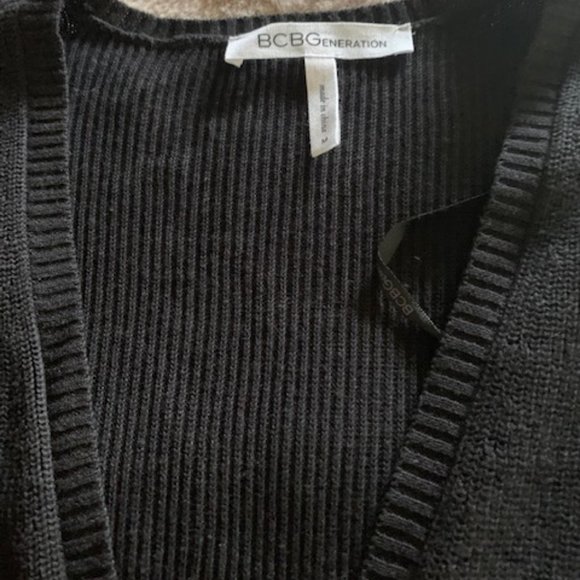 BCBG Generation Knit Cardigan with leather sleeves - Picture 3 of 3